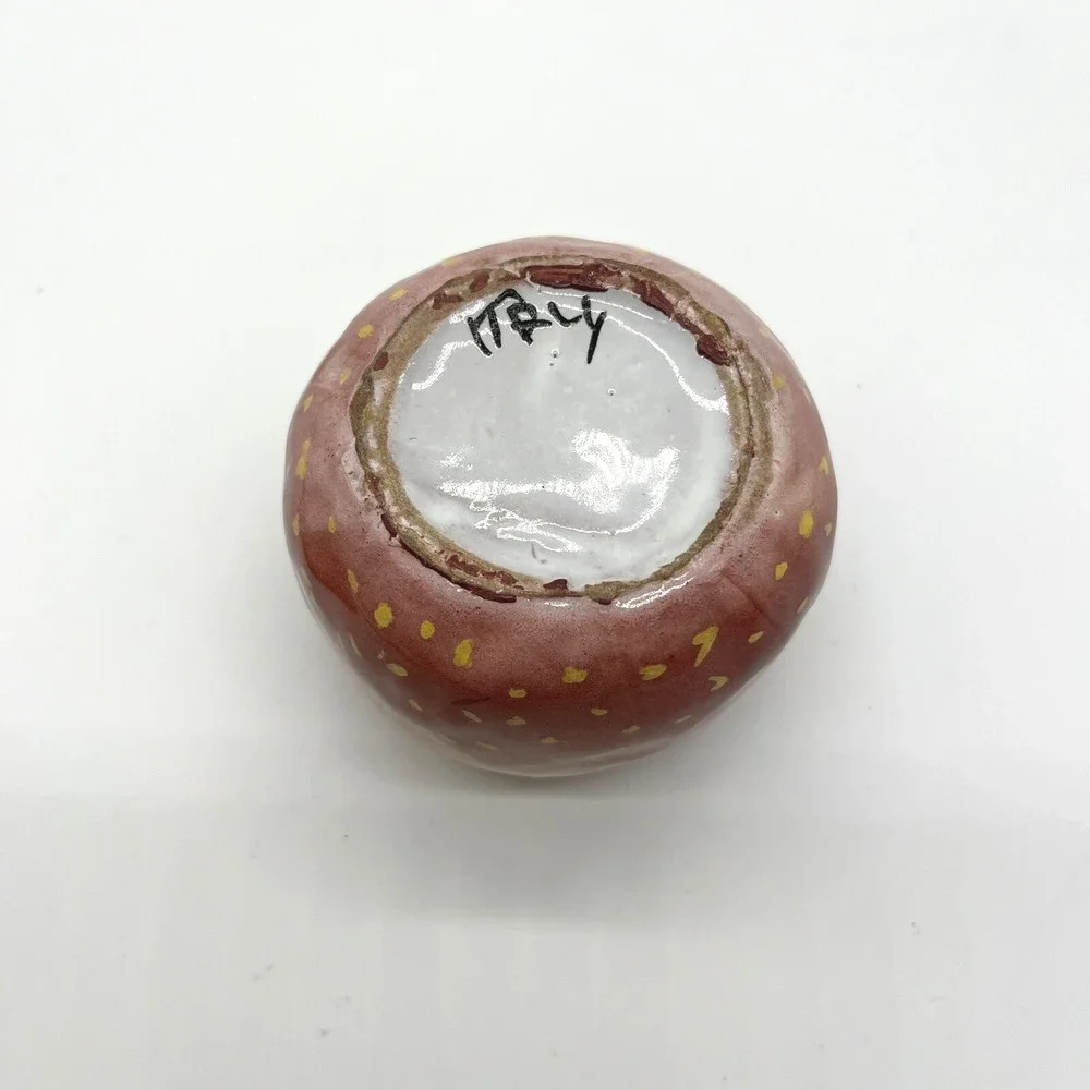 Handmade Ceramic Berry Sugar Bowl‎ with Lid Spoon Rest Unique Kitchen Decor